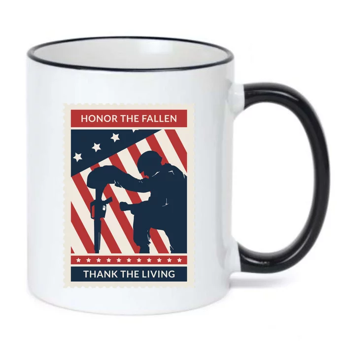 Honor The Fallen Thank The Living Vet Soldier Memorial Day Gift Black Color Changing Mug