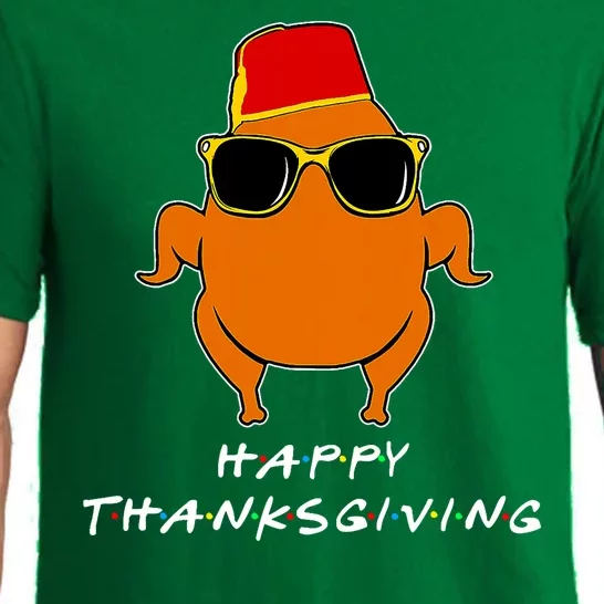 Happy Thanksgiving Friends Turkey Turkey Pajama Set