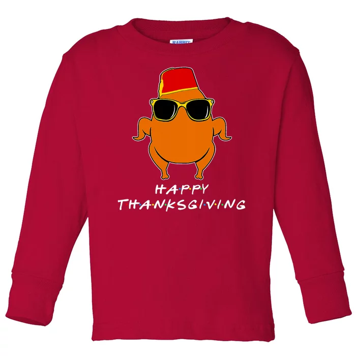 Happy Thanksgiving Friends Turkey Turkey Toddler Long Sleeve Shirt