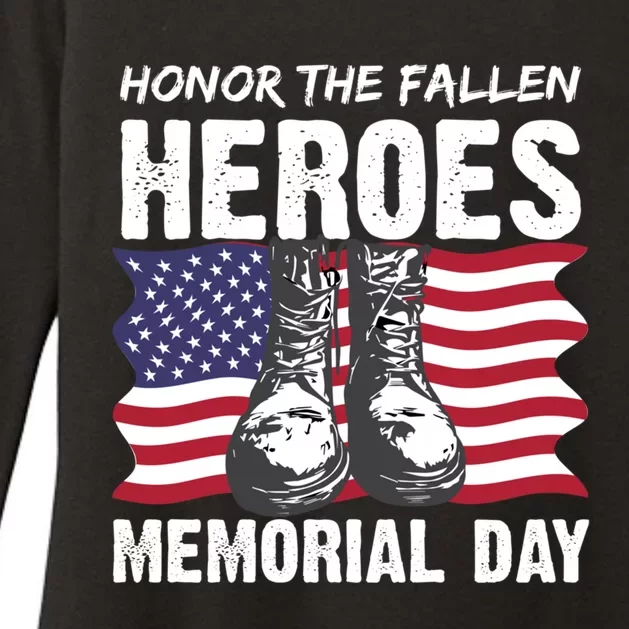 Honor The Fallen Heroes Memorial Day Usa American Flag Cool Gift Womens CVC Long Sleeve Shirt