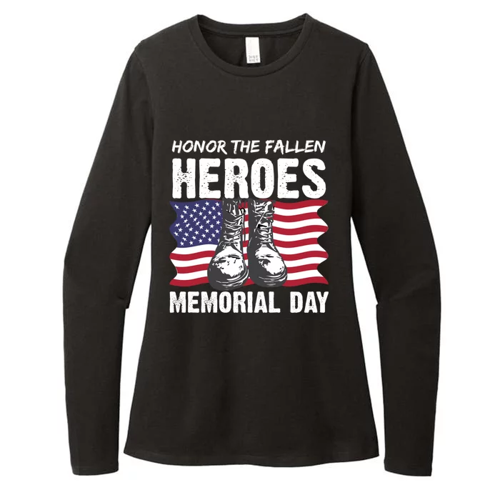 Honor The Fallen Heroes Memorial Day Usa American Flag Cool Gift Womens CVC Long Sleeve Shirt