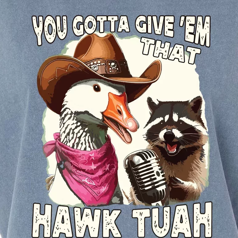 Hawk Tuah Funny Viral Humor Meme Video Girl 24 Goose Tuah Garment-Dyed Women's Muscle Tee