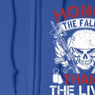 Honor The Fallen Thank The Living Veterans Day Cute Gift Full Zip Hoodie