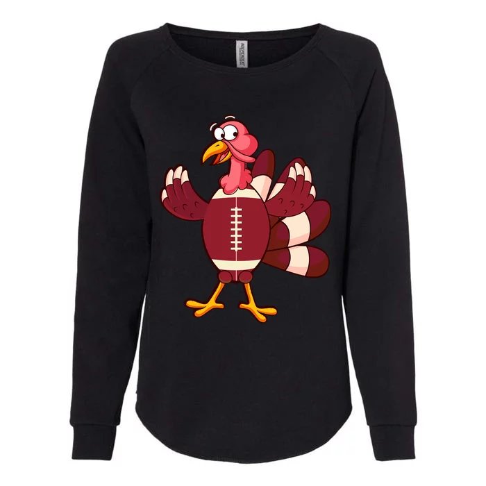 Happy Turkey Football Thanksgiving Turkey Day Football Gift Womens California Wash Sweatshirt