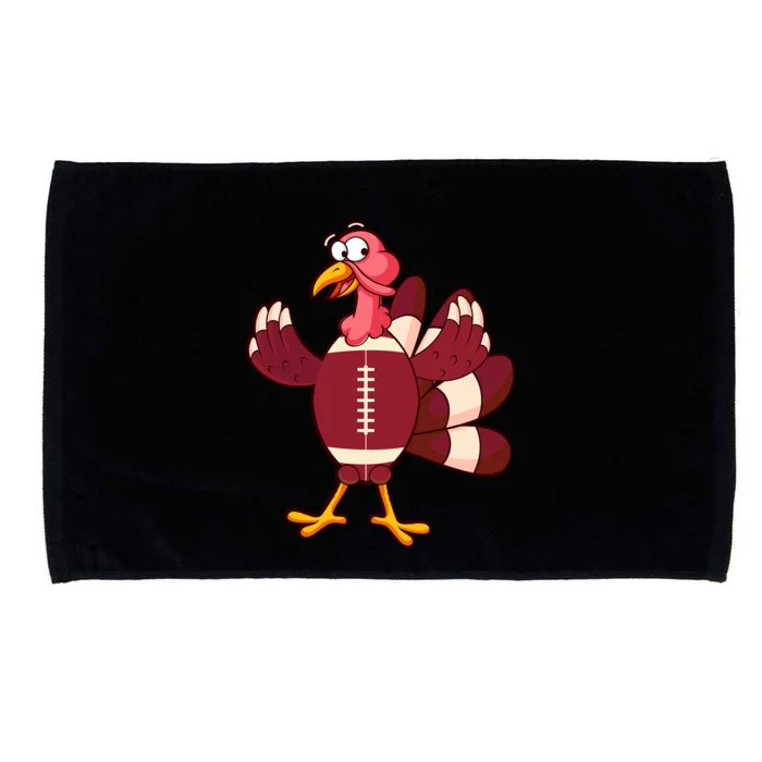 Happy Turkey Football Thanksgiving Turkey Day Football Gift Microfiber Hand Towel