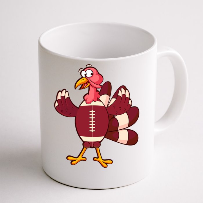 Happy Turkey Football Thanksgiving Turkey Day Football Gift Front & Back Coffee Mug