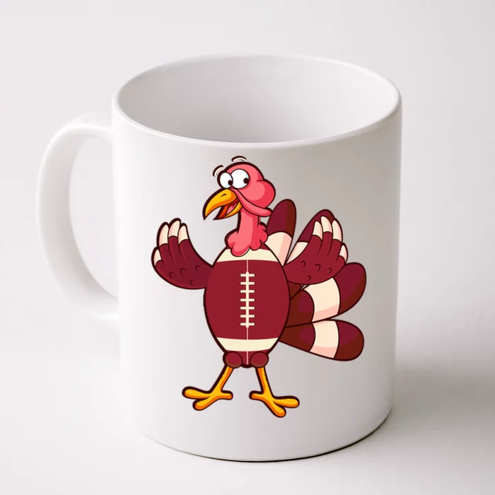 Happy Turkey Football Thanksgiving Turkey Day Football Gift Front & Back Coffee Mug