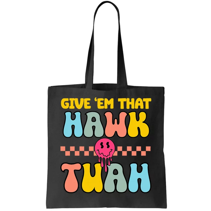 Hawk Tuah Funny Viral Humor Meme Video Tote Bag