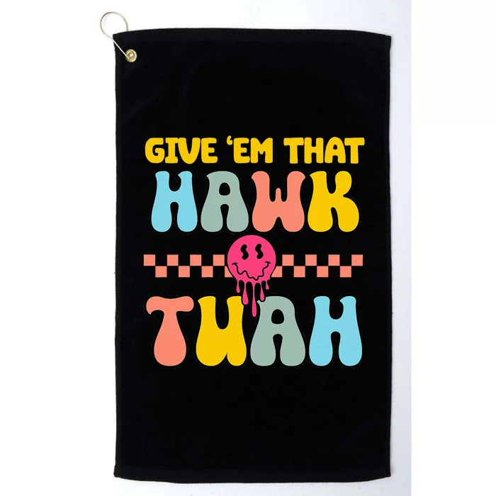 Hawk Tuah Funny Viral Humor Meme Video Platinum Collection Golf Towel