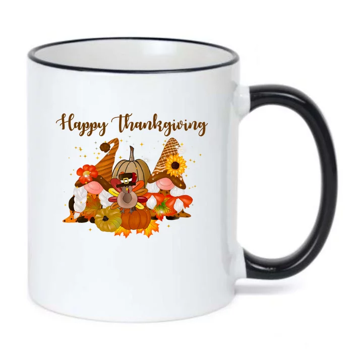 Happy Thanksgiving Fall Gnomes Black Color Changing Mug