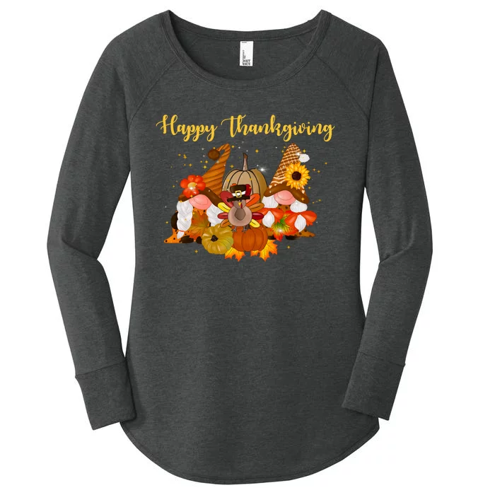 Happy Thanksgiving Fall Gnomes Women's Perfect Tri Tunic Long Sleeve Shirt