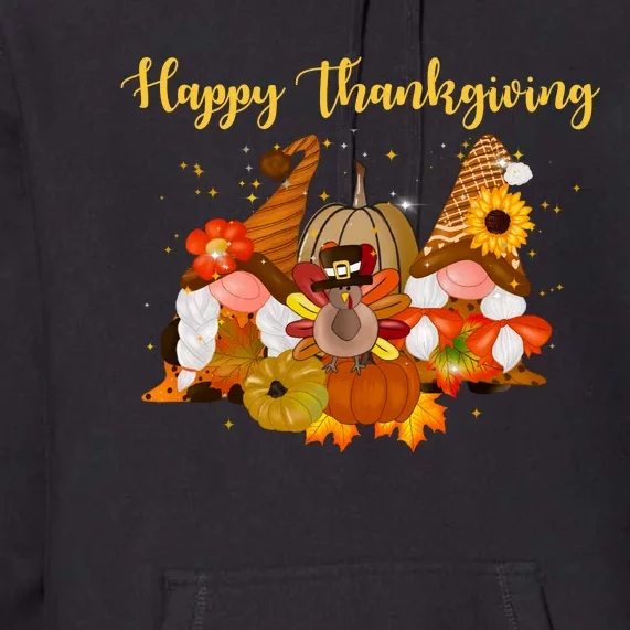 Happy Thanksgiving Fall Gnomes Premium Hoodie