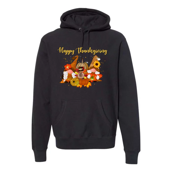 Happy Thanksgiving Fall Gnomes Premium Hoodie