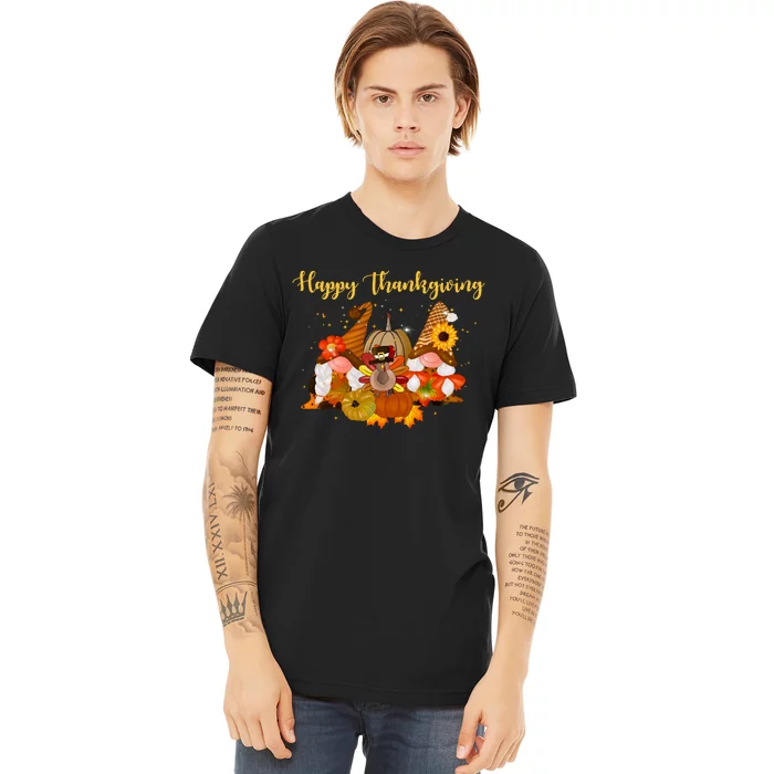 Happy Thanksgiving Fall Gnomes Premium T-Shirt