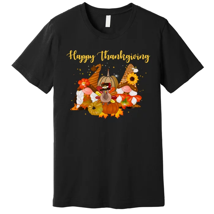 Happy Thanksgiving Fall Gnomes Premium T-Shirt