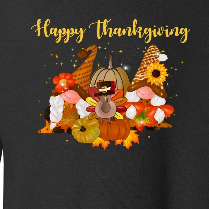 Happy Thanksgiving Fall Gnomes Toddler Sweatshirt