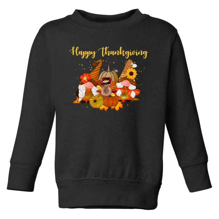 Happy Thanksgiving Fall Gnomes Toddler Sweatshirt