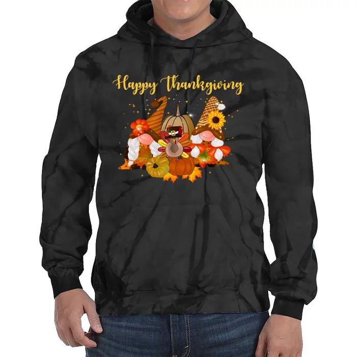 Happy Thanksgiving Fall Gnomes Tie Dye Hoodie