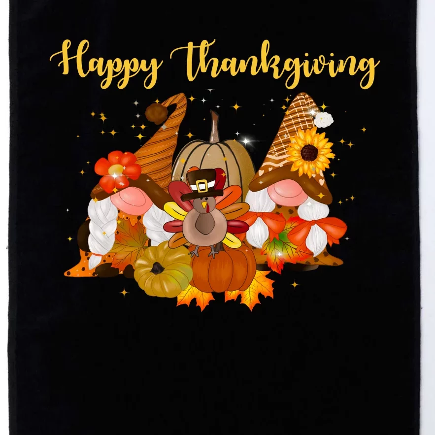 Happy Thanksgiving Fall Gnomes Platinum Collection Golf Towel