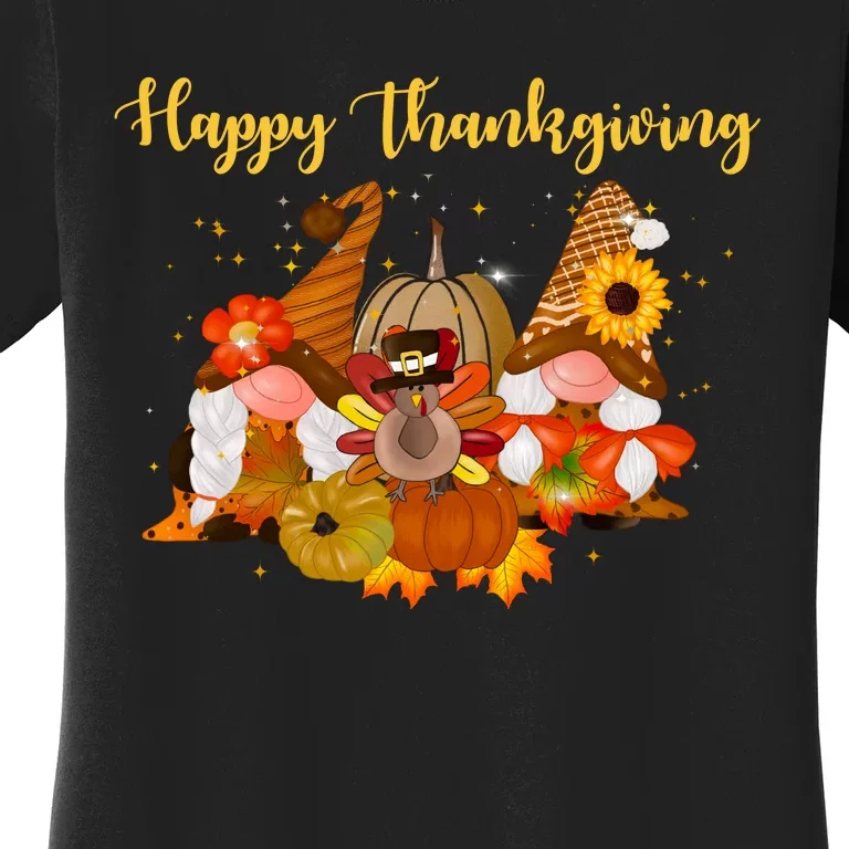 Happy Thanksgiving Fall Gnomes Women's T-Shirt