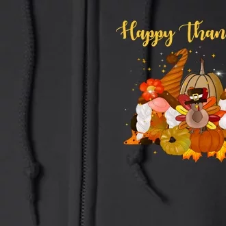 Happy Thanksgiving Fall Gnomes Full Zip Hoodie