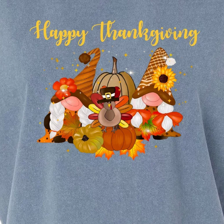 Happy Thanksgiving Fall Gnomes Garment-Dyed Women's Muscle Tee