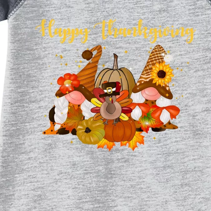 Happy Thanksgiving Fall Gnomes Infant Baby Jersey Bodysuit