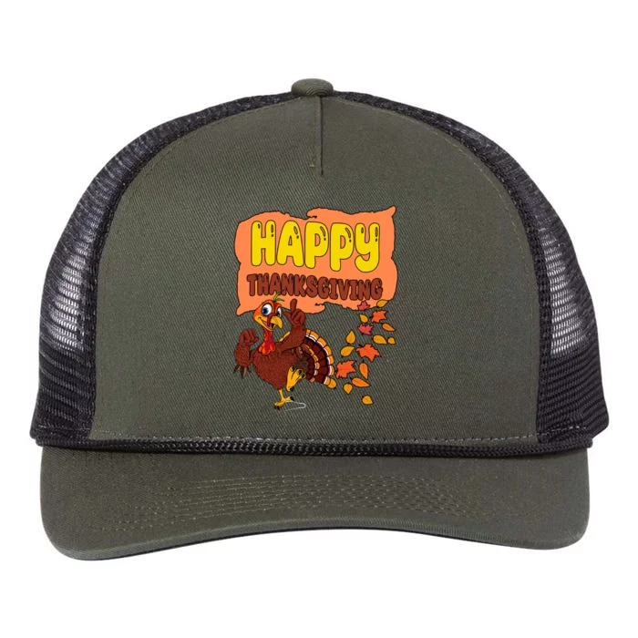 Happy Thanksgiving Festive Fun Holiday Retro Rope Trucker Hat Cap