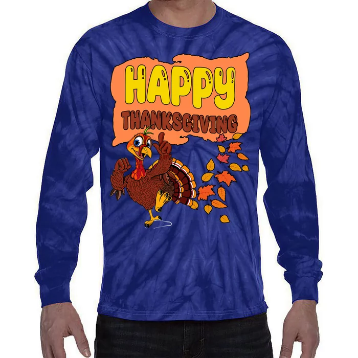 Happy Thanksgiving Festive Fun Holiday Tie-Dye Long Sleeve Shirt