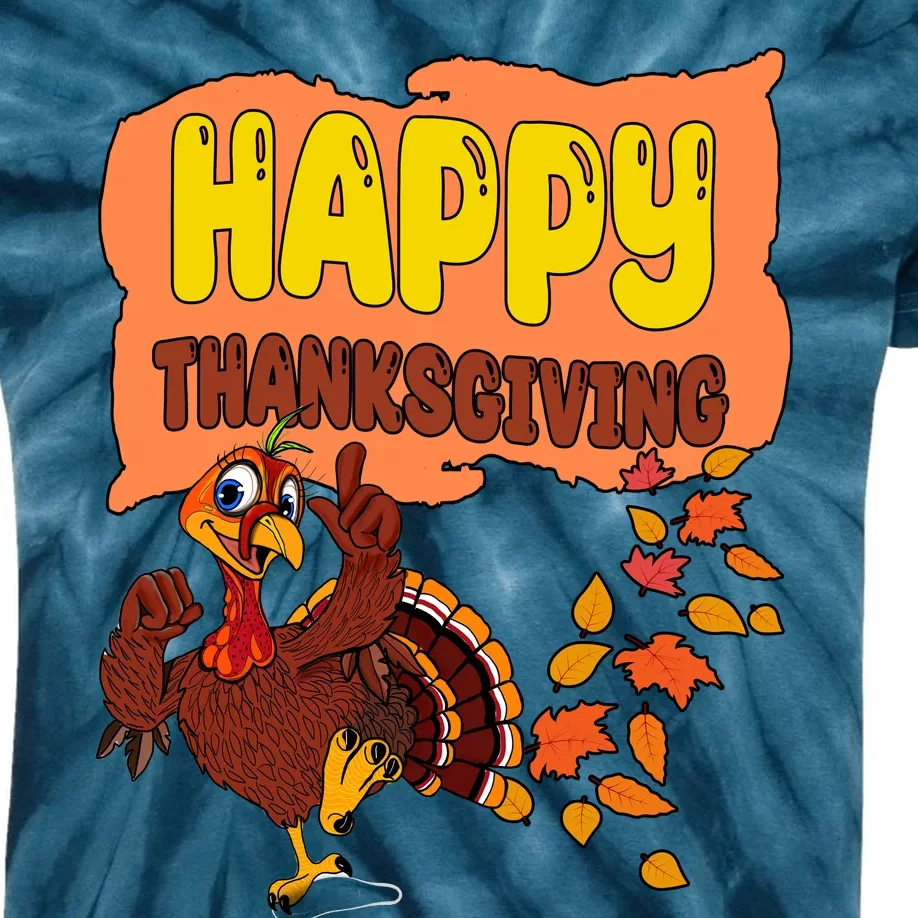 Happy Thanksgiving Festive Fun Holiday Kids Tie-Dye T-Shirt