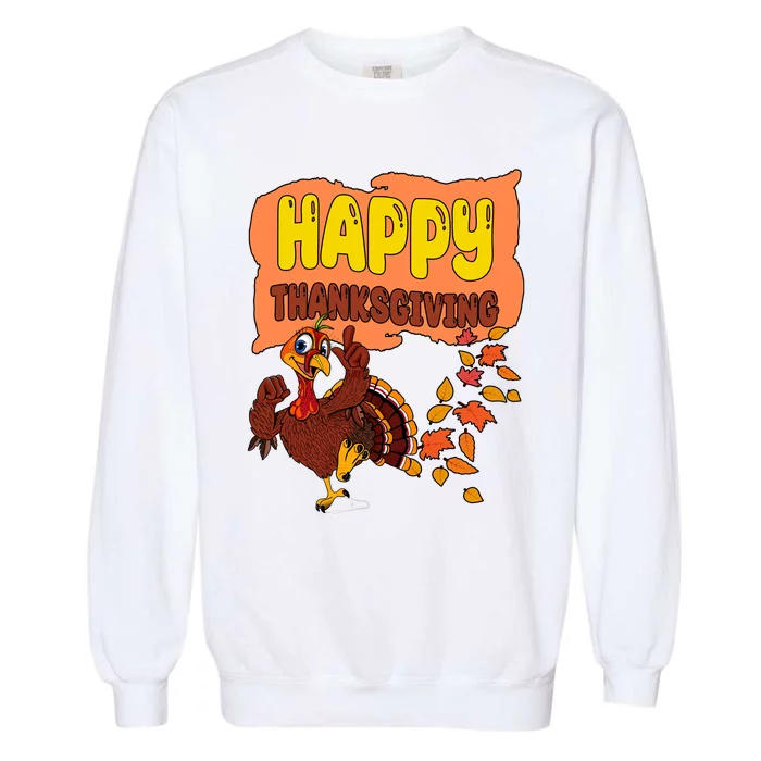 Happy Thanksgiving Festive Fun Holiday Garment-Dyed Sweatshirt