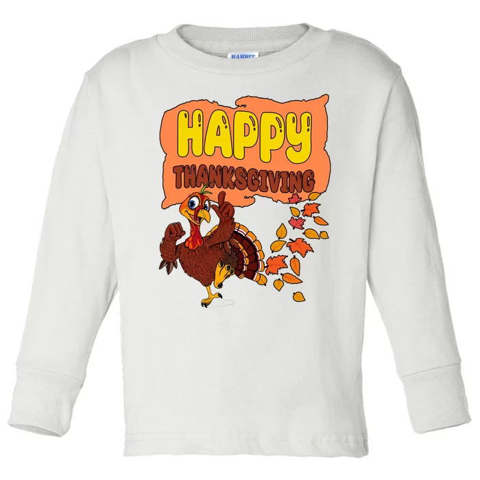 Happy Thanksgiving Festive Fun Holiday Toddler Long Sleeve Shirt