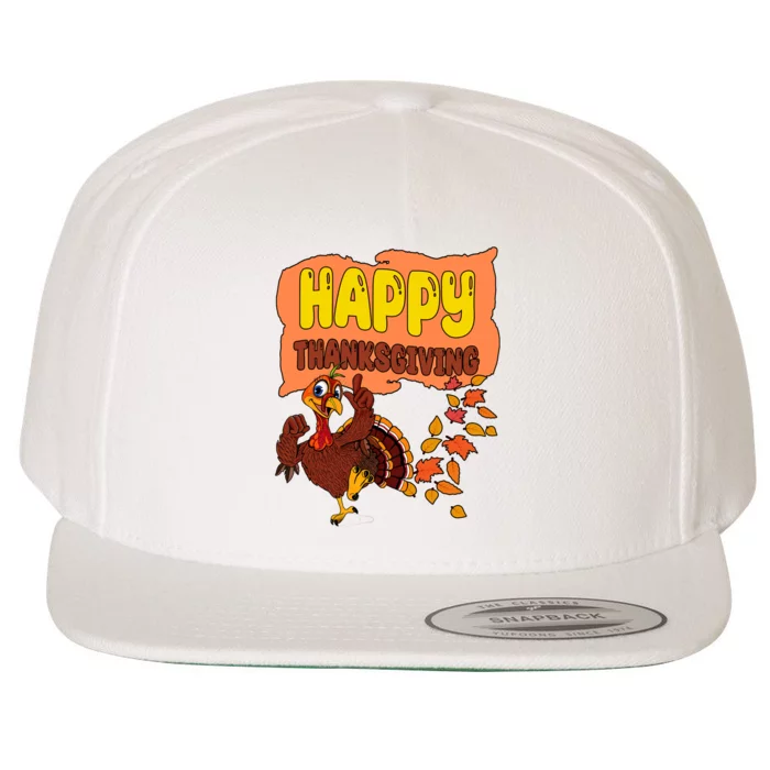 Happy Thanksgiving Festive Fun Holiday Wool Snapback Cap