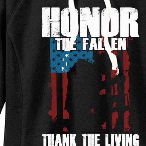 Honor The Fallen Usa Flag Military Veteran Support Gift Great Gift Women's Fleece Hoodie