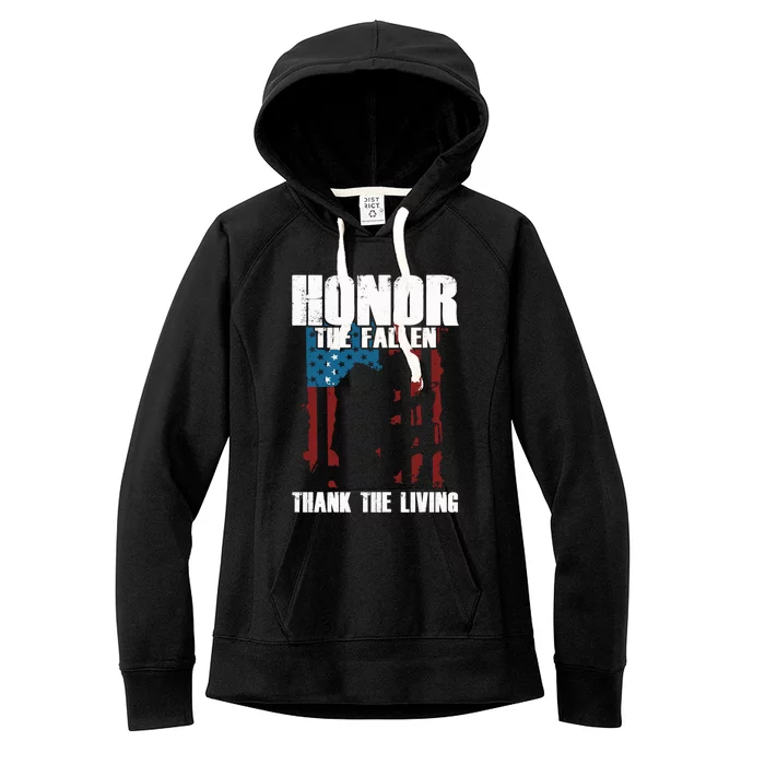 Honor The Fallen Usa Flag Military Veteran Support Gift Great Gift Women's Fleece Hoodie