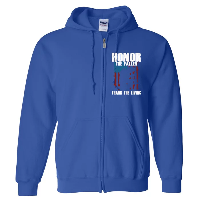 Honor The Fallen Usa Flag Military Veteran Support Gift Great Gift Full Zip Hoodie