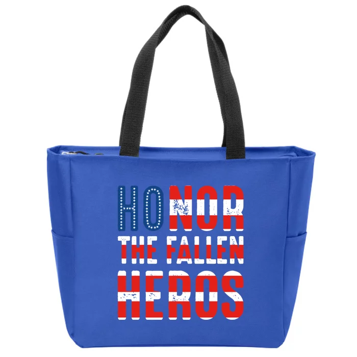 Honor The Fallen Heros Meaningful Gift Usa American Flag Meaningful Gift Veteran Zip Tote Bag