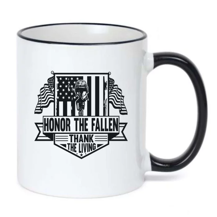 Honor The Fallen Memorial Day Graphic Black Color Changing Mug