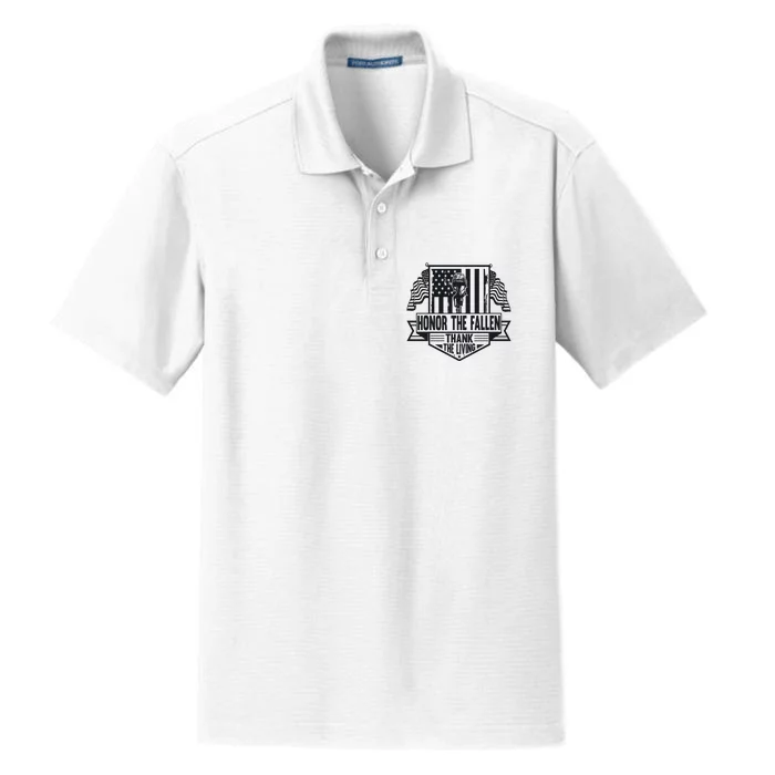 Honor The Fallen Memorial Day Graphic Dry Zone Grid Performance Polo