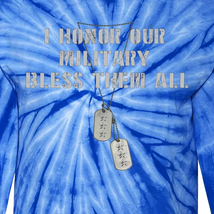 Honor The Fallen Veteran Military Support Cute Gift Tie-Dye Long Sleeve Shirt