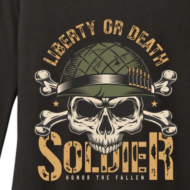 Honor The Fallen Army Heroes Skull In Soldier Helmet Gift Womens CVC Long Sleeve Shirt