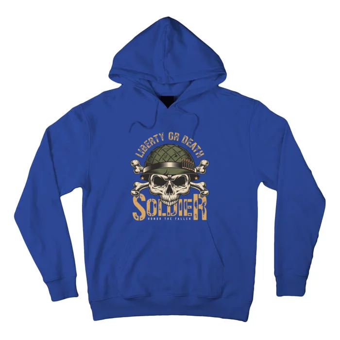 Honor The Fallen Army Heroes Skull In Soldier Helmet Gift Tall Hoodie