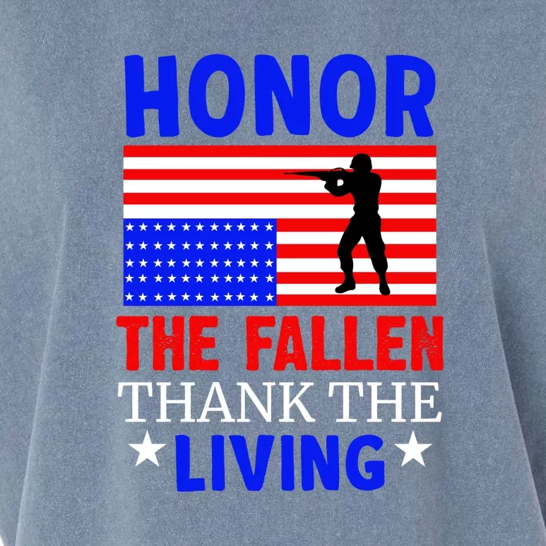 Honor The Fallen Thank The Living Memorial Day Gift Garment-Dyed Women's Muscle Tee