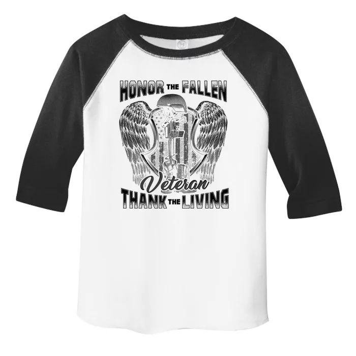 Honor The Fallen Veteran Thank The Living Veteran Gift Toddler Fine Jersey T-Shirt