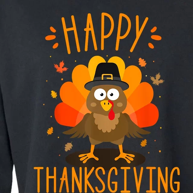 Happy Thanksgiving For Turkey Day Family Dinner Cropped Pullover Crew