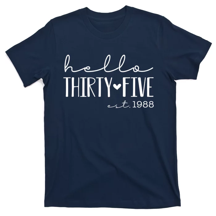 Hello Thirty Five EST 1988, Born In 1988, Turning 35 T-Shirt