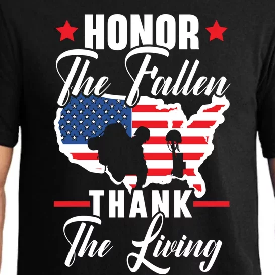 Honor The Fallen Thank The Living Usa American Memorial Day Gift Pajama Set