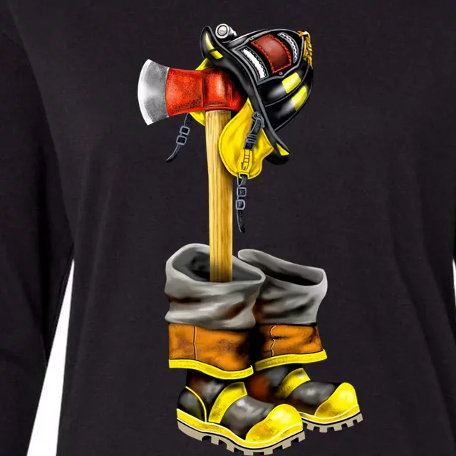 Honor The Fallen Firefighter Gift Cool Gift Womens Cotton Relaxed Long Sleeve T-Shirt