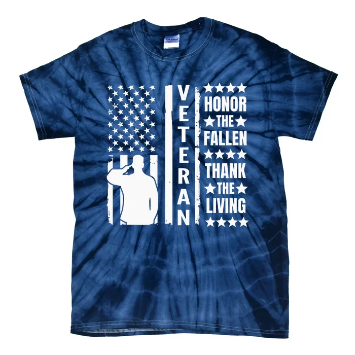 Honor The Fallen Thank The Living Memorial Day Tie-Dye T-Shirt