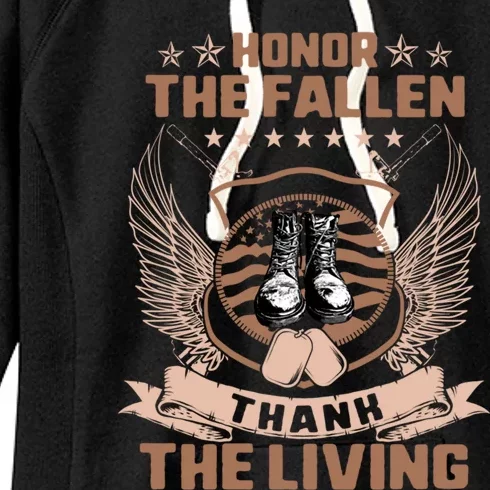 Honor The Fallen Thank Living Memorial Day Military May 25th Cool Gift Women's Fleece Hoodie